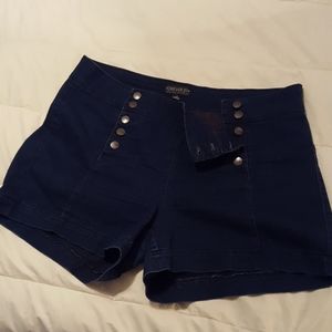 Forever 21+ button front dark denim shorts